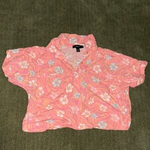 Pink Floral Button-Up Shirt